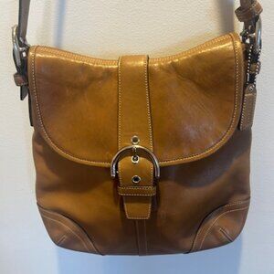 Vintage Y2K Coach Soho 9480 Leather Crossbody Buckle Purse Bag Tan Brown